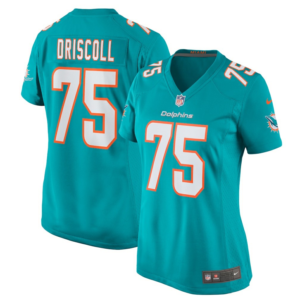 Nike Jack Driscoll Miami Dolphins Women's Team Game Jersey Aqua