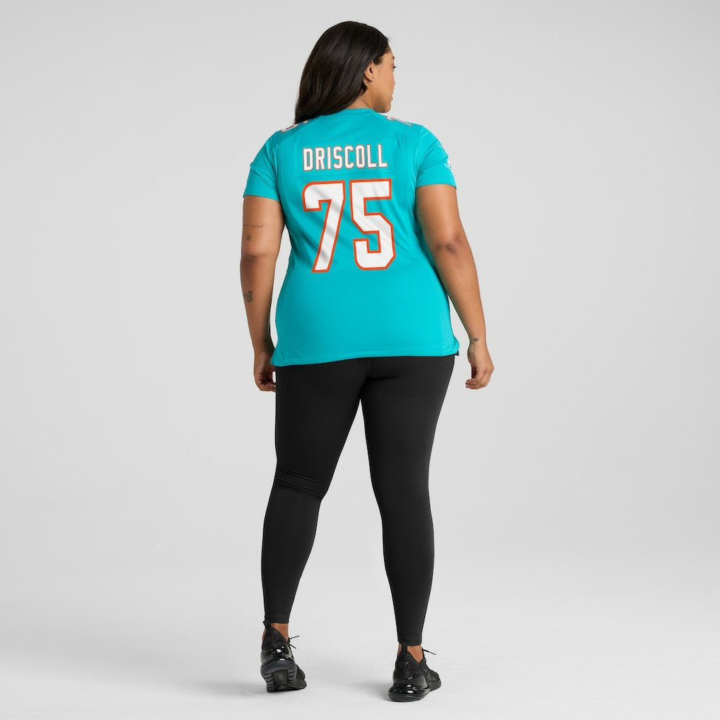 Nike Jack Driscoll Miami Dolphins Women's Team Game Jersey Aqua