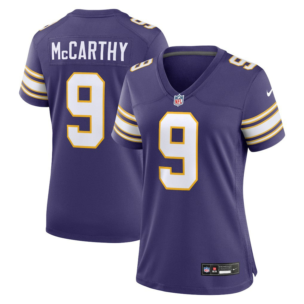 Nike J.J. McCarthy Minnesota Vikings Women's 2nd Alternate Player Game Jersey Purple