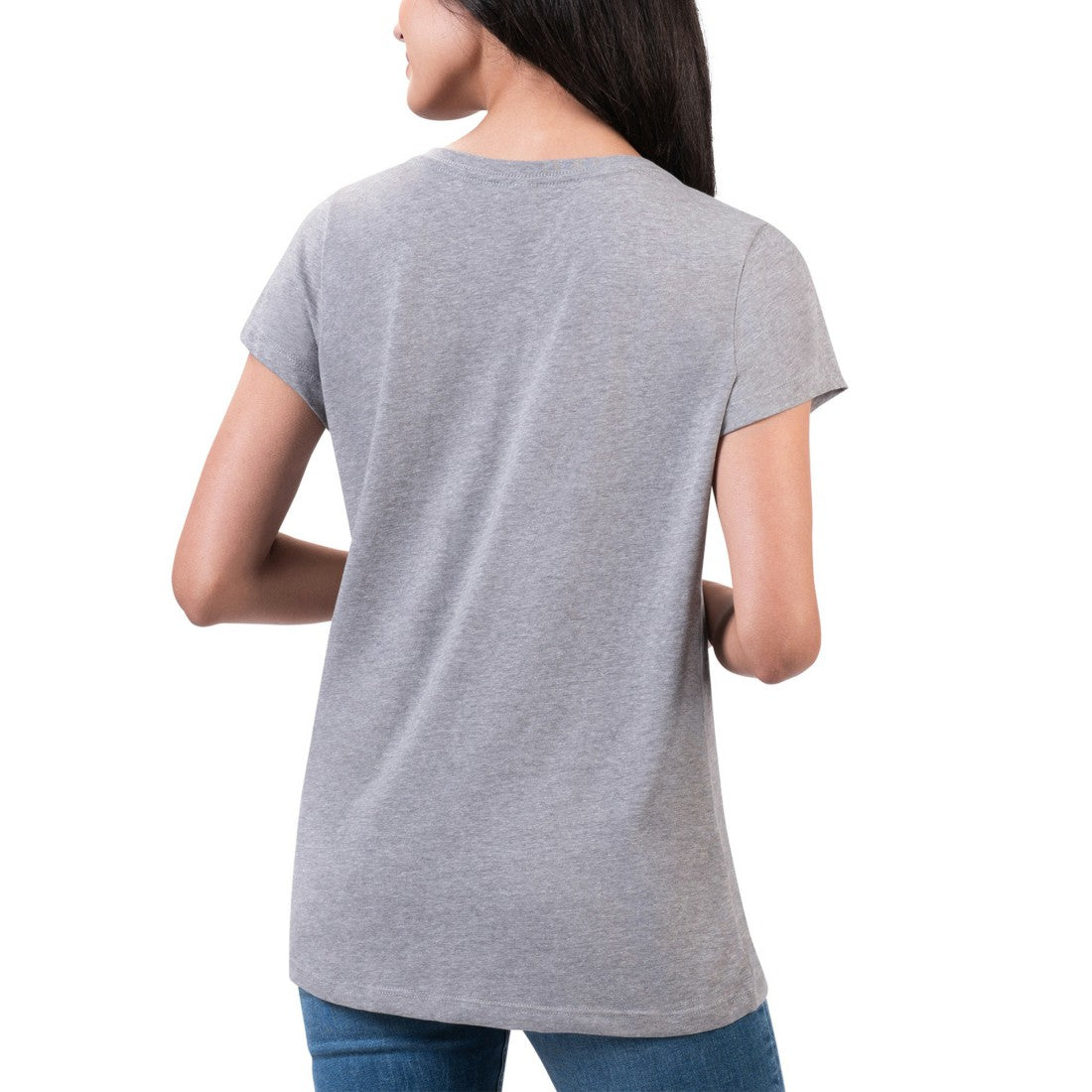 Houston Texans G-III 4Her by Carl Banks Women's Super-Slim Fit Lightweight H-Town V-Neck T-Shirt Heather Gray
