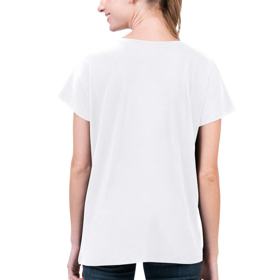 Houston Texans G-III 4Her by Carl Banks Women's Super-Slim Fit Lightweight H-Town V-Neck T-Shirt White