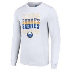 Buffalo Sabres Starter Four Team Name Logo Long Sleeve Graphic T-Shirt - White - NHL 201621871