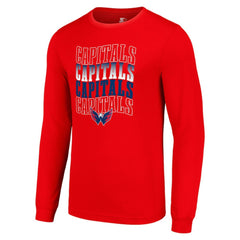 Washington Capitals Starter Four Team Name Logo Long Sleeve Graphic T-Shirt - Red - NHL 201621872