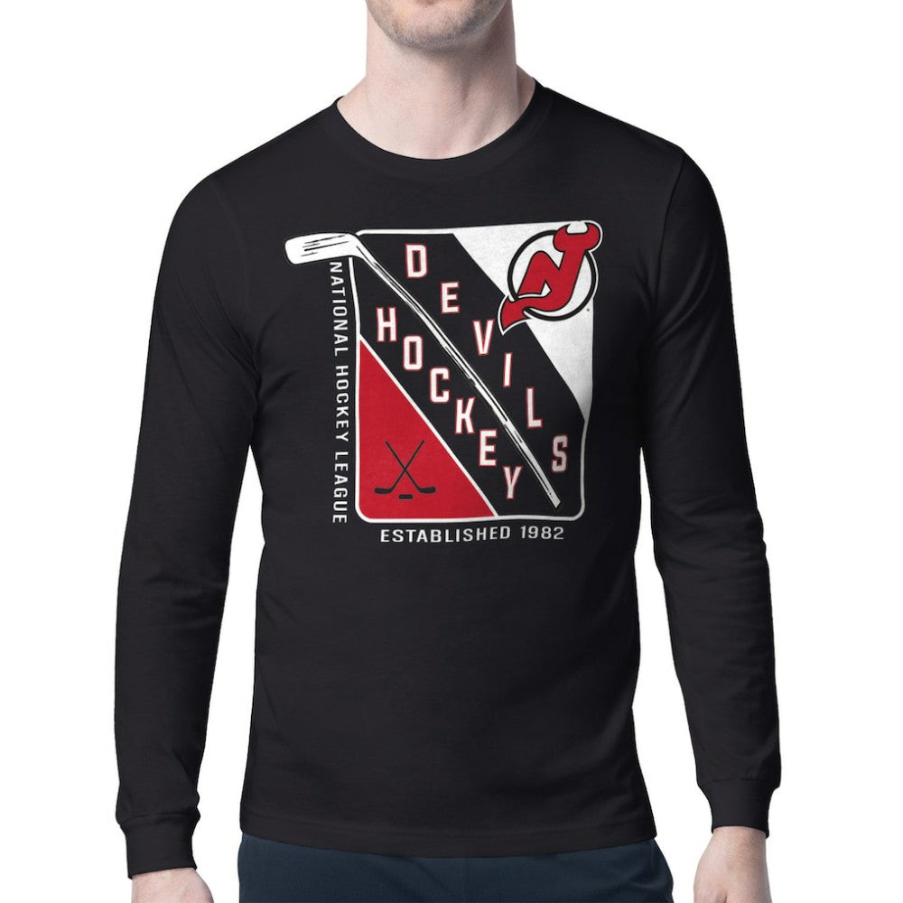 New Jersey Devils Starter Shield Long Sleeve Graphic T-Shirt - Black - NHL 201622131