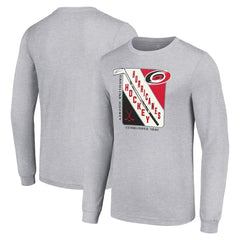 Carolina Hurricanes Starter Shield Long Sleeve Graphic T-Shirt - Heather Gray - NHL 201622143