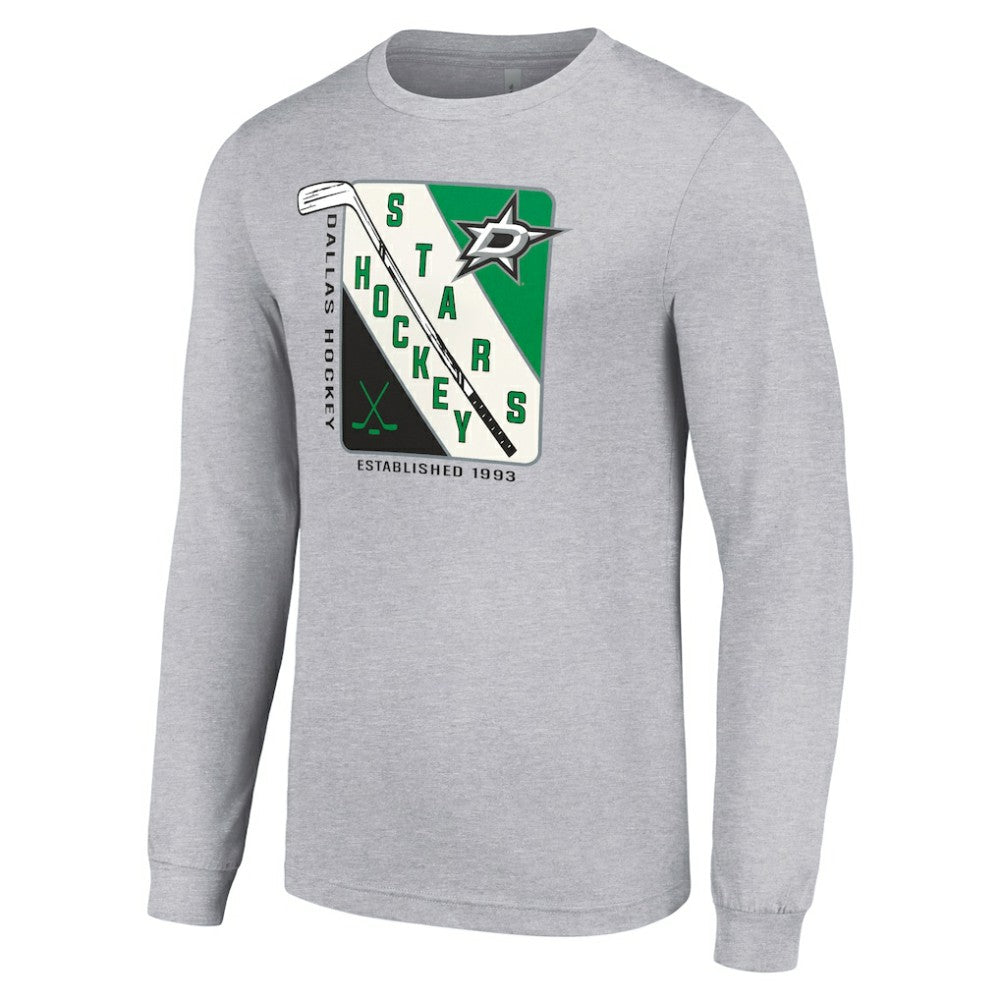 Dallas Stars Starter Shield Long Sleeve Graphic T-Shirt - Heather Gray - NHL 201622147