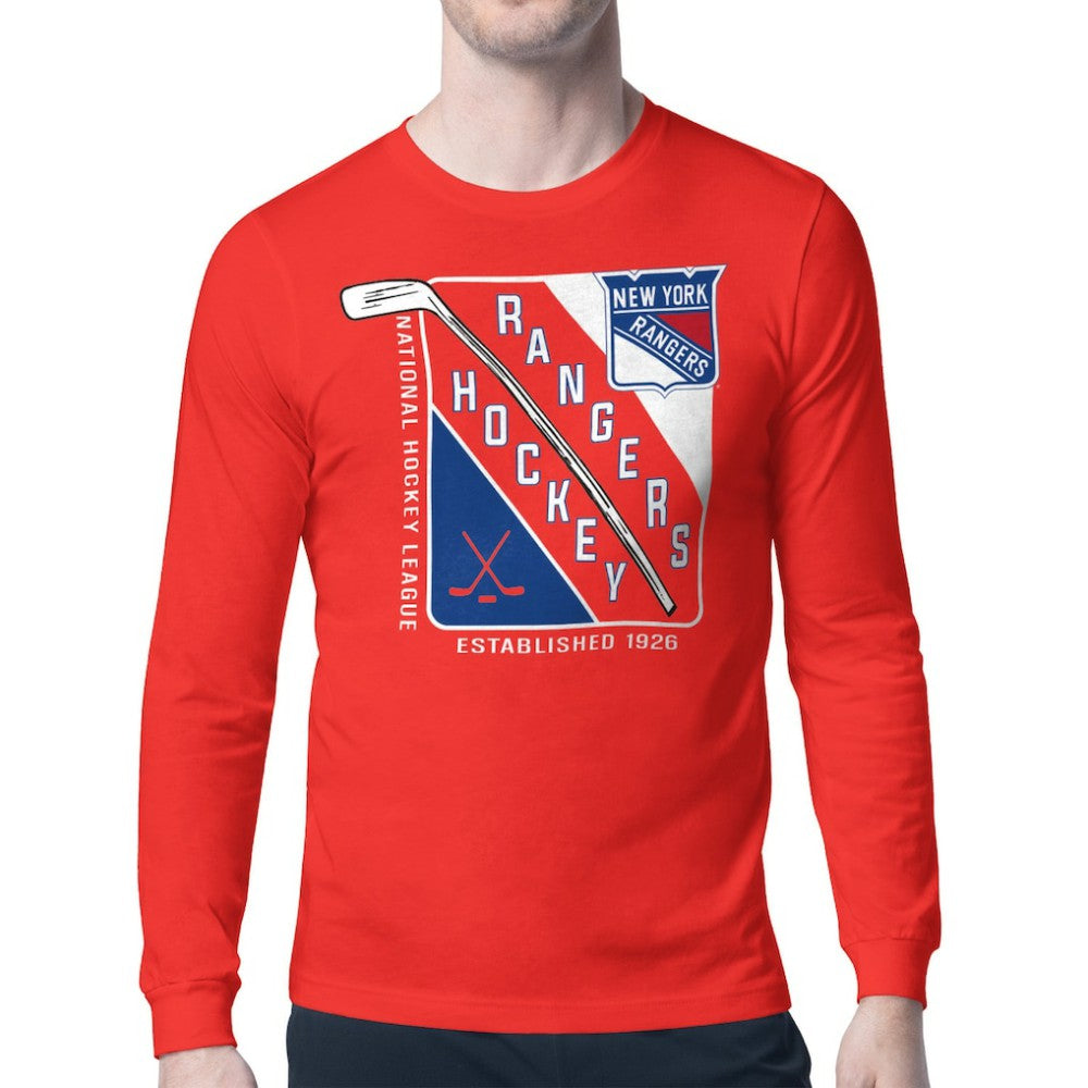 New York Rangers Starter Shield Long Sleeve Graphic T-Shirt - Red - NHL 201622159