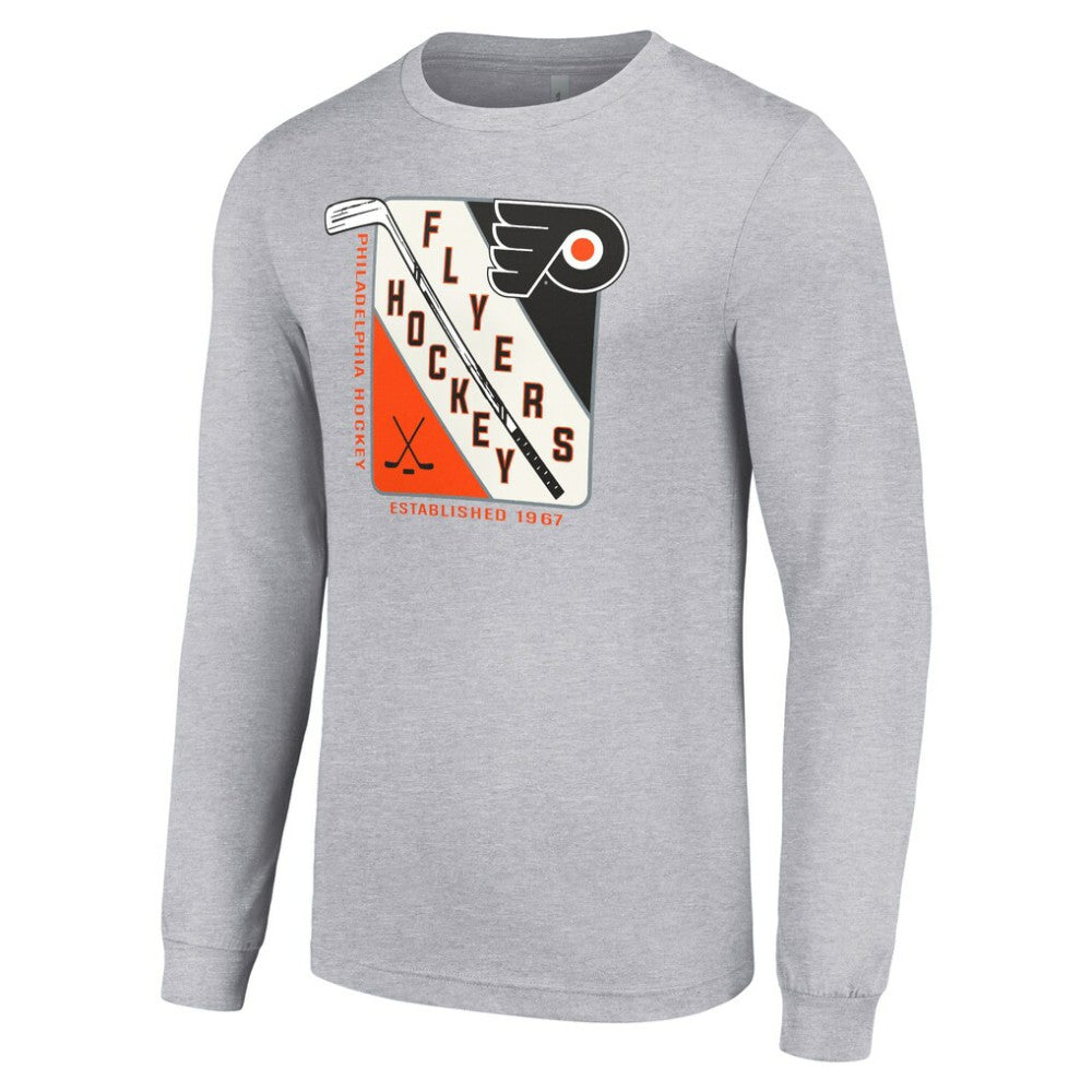 Philadelphia Flyers Starter Shield Long Sleeve Graphic T-Shirt - Heather Gray - NHL 201622163