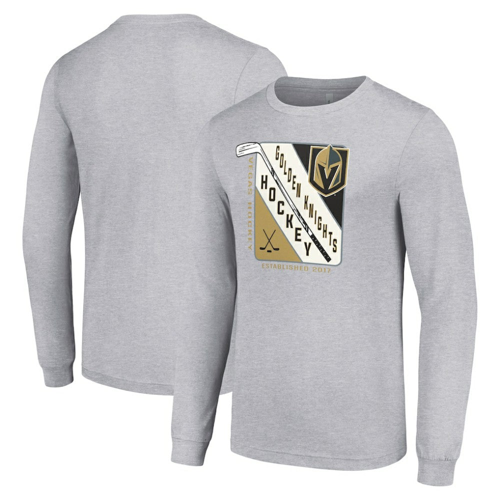 Vegas Golden Knights Starter Shield Long Sleeve Graphic T-Shirt - Heather Gray - NHL 201622218