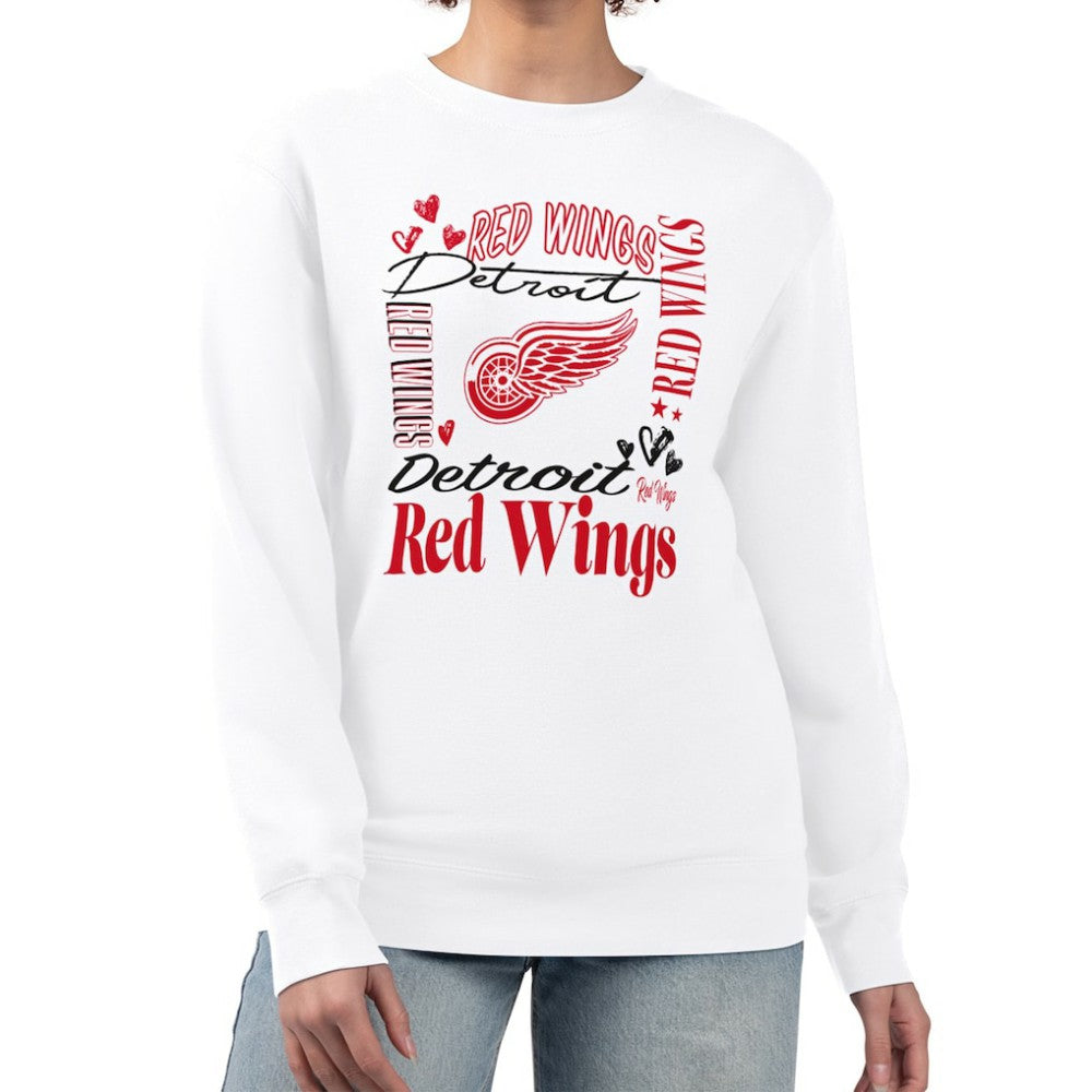Detroit Red Wings G-III 4Her by Carl Banks Women's Collage Graphic Fleece Long Sleeve Pullover Sweatshirt - White - NHL 201622734