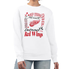 Detroit Red Wings G-III 4Her by Carl Banks Women's Collage Graphic Fleece Long Sleeve Pullover Sweatshirt - White - NHL 201622734