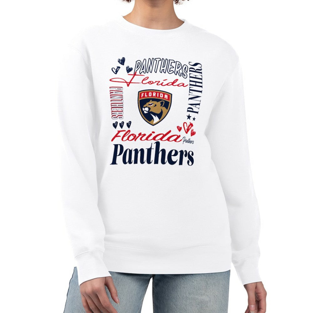 Florida Panthers G-III 4Her by Carl Banks Women's Collage Graphic Fleece Long Sleeve Pullover Sweatshirt - White - NHL 201622736