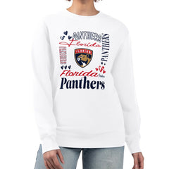 Florida Panthers G-III 4Her by Carl Banks Women's Collage Graphic Fleece Long Sleeve Pullover Sweatshirt - White - NHL 201622736
