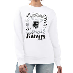 Los Angeles Kings G-III 4Her by Carl Banks Women's Collage Graphic Fleece Long Sleeve Pullover Sweatshirt - White - NHL 201622737