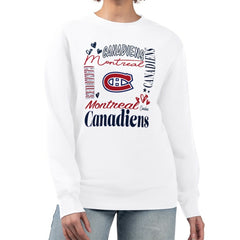 Montreal Canadiens G-III 4Her by Carl Banks Women's Collage Graphic Fleece Long Sleeve Pullover Sweatshirt - White - NHL 201622739