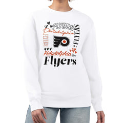 Philadelphia Flyers G-III 4Her by Carl Banks Women's Collage Graphic Fleece Long Sleeve Pullover Sweatshirt - White - NHL 201622745