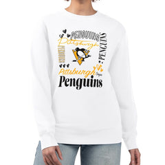 Pittsburgh Penguins G-III 4Her by Carl Banks Women's Collage Graphic Fleece Long Sleeve Pullover Sweatshirt - White - NHL 201622747