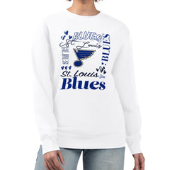 St. Louis Blues G-III 4Her by Carl Banks Women's Collage Graphic Fleece Long Sleeve Pullover Sweatshirt - White - NHL 201622752