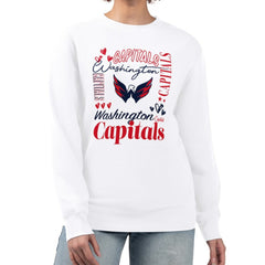 Washington Capitals G-III 4Her by Carl Banks Women's Collage Graphic Fleece Long Sleeve Pullover Sweatshirt - White - NHL 201622756