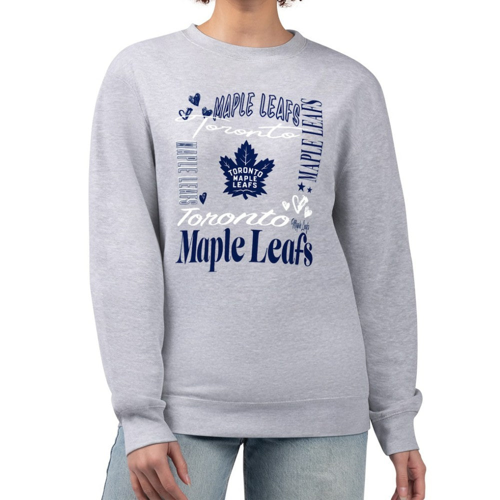 Toronto Maple Leafs G-III 4Her by Carl Banks Women's Collage Graphic Fleece Long Sleeve Pullover Sweatshirt - Heather Gray - NHL 201622789