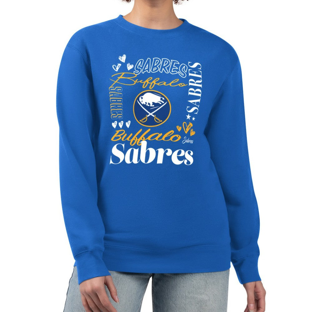 Buffalo Sabres G-III 4Her by Carl Banks Women's Collage Graphic Fleece Long Sleeve Pullover Sweatshirt - Royal - NHL 201622812