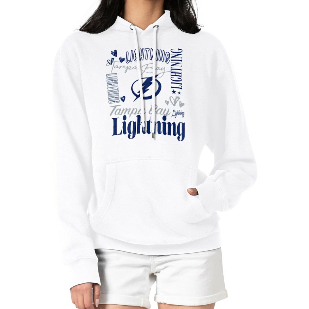 Tampa Bay Lightning G-III 4Her by Carl Banks Women's Collage Team Graphic Tri-Blend Fleece Pullover Hoodie - White - NHL 201622829