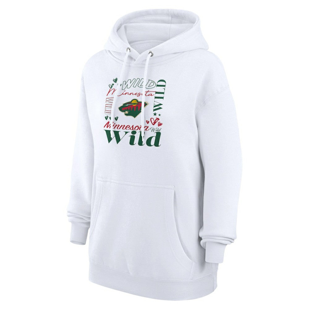 Minnesota Wild G-III 4Her by Carl Banks Women's Collage Team Graphic Tri-Blend Fleece Pullover Hoodie - White - NHL 201622832