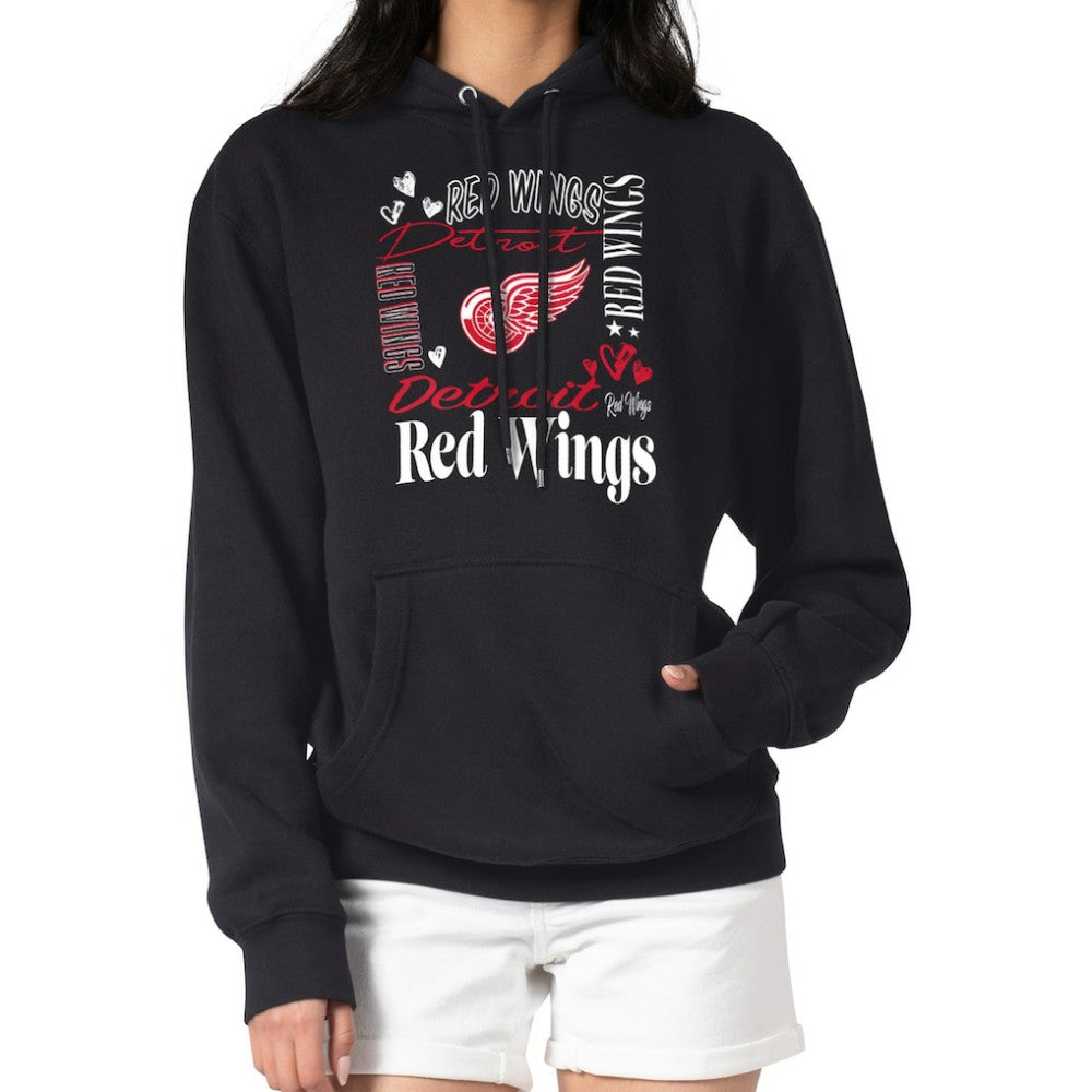 Detroit Red Wings G-III 4Her by Carl Banks Women's Collage Team Graphic Tri-Blend Fleece Pullover Hoodie - Black - NHL 201622892