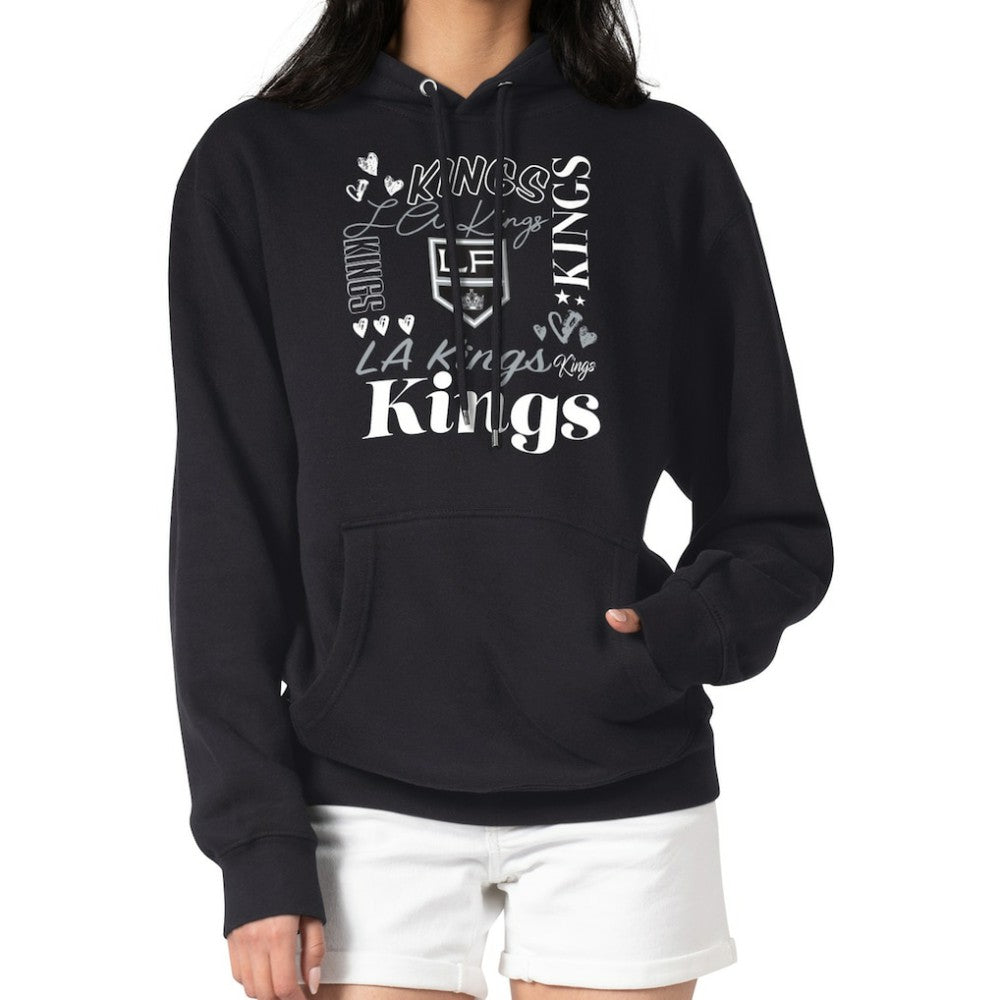 Los Angeles Kings G-III 4Her by Carl Banks Women's Collage Team Graphic Tri-Blend Fleece Pullover Hoodie - Black - NHL 201622893