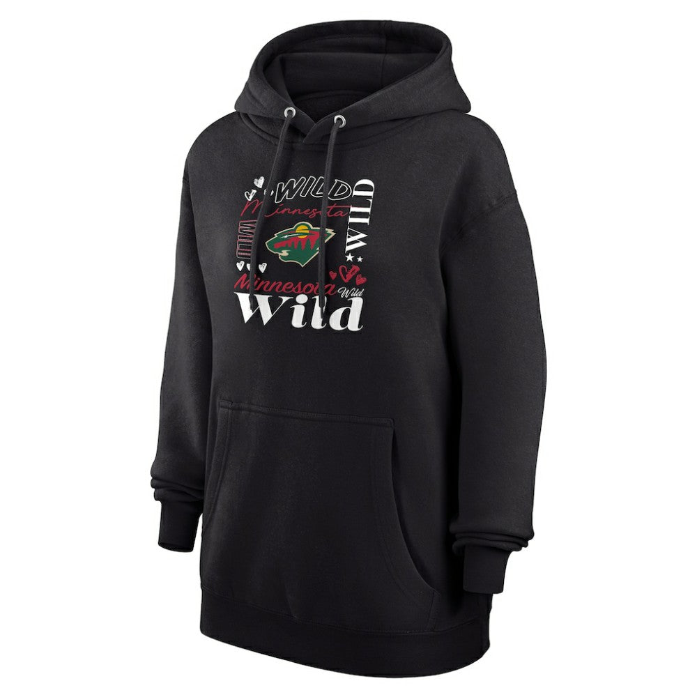 Minnesota Wild G-III 4Her by Carl Banks Women's Collage Team Graphic Tri-Blend Fleece Pullover Hoodie - Black - NHL 201622894