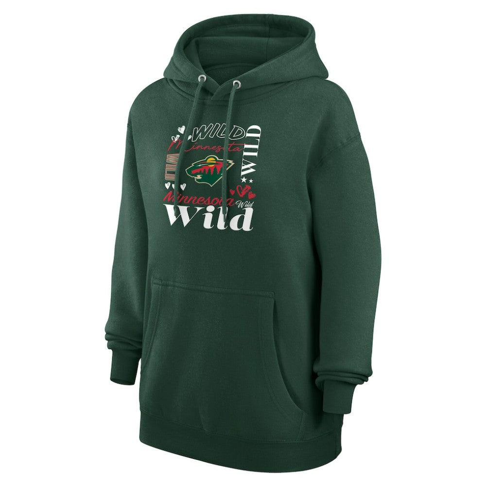 Minnesota Wild G-III 4Her by Carl Banks Women's Collage Team Graphic Tri-Blend Fleece Pullover Hoodie - Olive - NHL 201622906