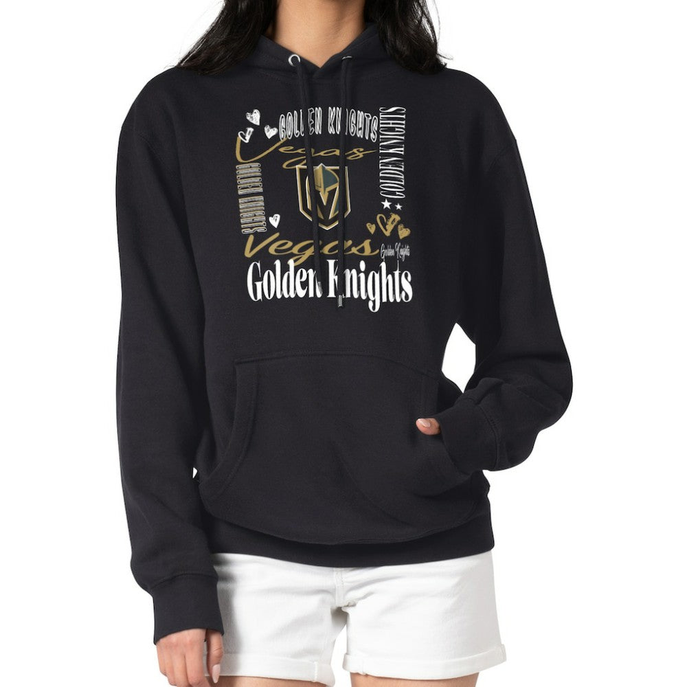 Vegas Golden Knights G-III 4Her by Carl Banks Women's Collage Team Graphic Tri-Blend Fleece Pullover Hoodie - Black - NHL 201622922
