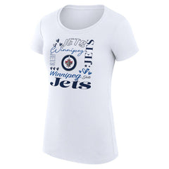 Winnipeg Jets G-III 4Her by Carl Banks Women's Super-Slim Fit Lightweight Collage Team Graphic T-Shirt - White - NHL 201622935