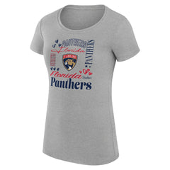 Florida Panthers G-III 4Her by Carl Banks Women's Super-Slim Fit Lightweight Collage Team Graphic T-Shirt - Heather Gray - NHL 201622943