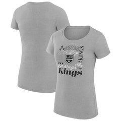 Los Angeles Kings G-III 4Her by Carl Banks Women's Super-Slim Fit Lightweight Collage Team Graphic T-Shirt - Heather Gray - NHL 201622946