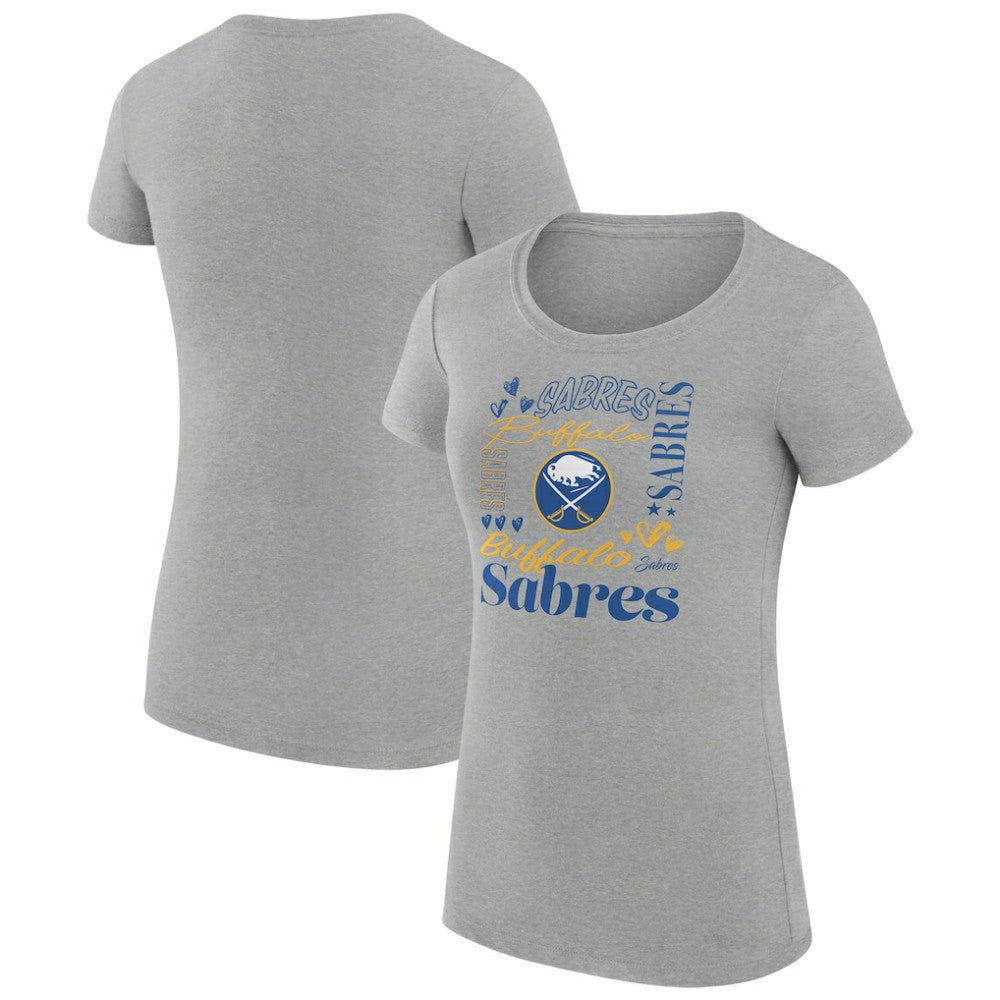 Buffalo Sabres G-III 4Her by Carl Banks Women's Super-Slim Fit Lightweight Collage Team Graphic T-Shirt - Heather Gray - NHL 201622952