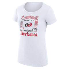 Carolina Hurricanes G-III 4Her by Carl Banks Women's Super-Slim Fit Lightweight Collage Team Graphic T-Shirt - White - NHL 201622985