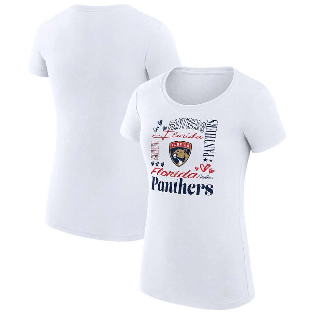 Florida Panthers G-III 4Her by Carl Banks Women's Super-Slim Fit Lightweight Collage Team Graphic T-Shirt - White - NHL 201622995