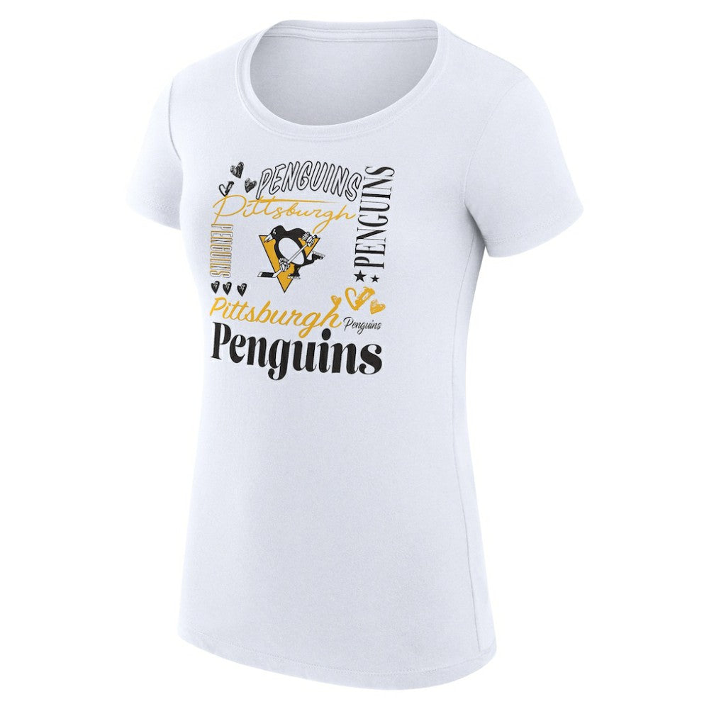 Pittsburgh Penguins G-III 4Her by Carl Banks Women's Super-Slim Fit Lightweight Collage Team Graphic T-Shirt - White - NHL 201622999