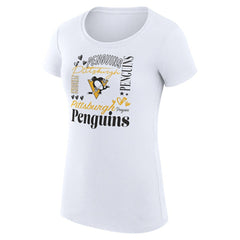 Pittsburgh Penguins G-III 4Her by Carl Banks Women's Super-Slim Fit Lightweight Collage Team Graphic T-Shirt - White - NHL 201622999