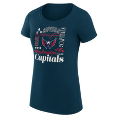 Washington Capitals G-III 4Her by Carl Banks Women's Super-Slim Fit Lightweight Collage Team Graphic T-Shirt - Navy - NHL 201623014