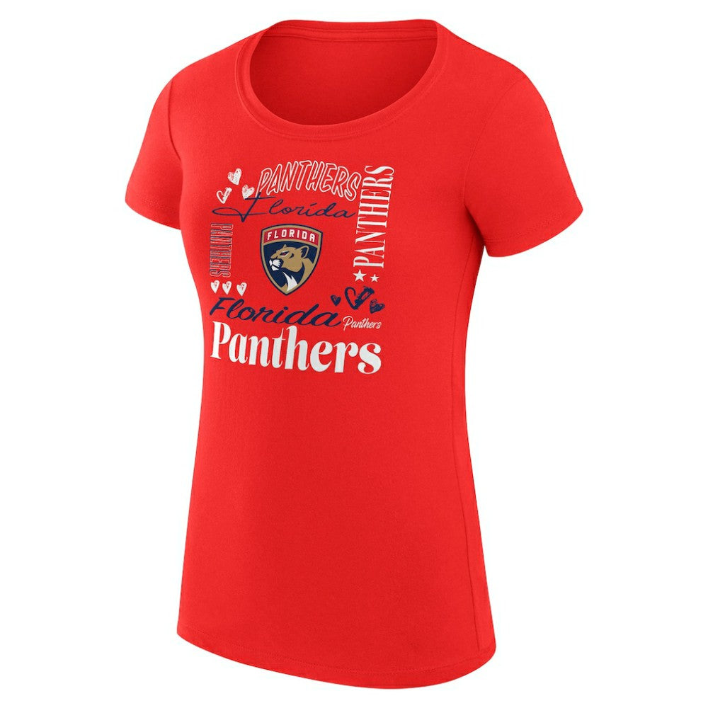 Florida Panthers G-III 4Her by Carl Banks Women's Super-Slim Fit Lightweight Collage Team Graphic T-Shirt - Red - NHL 201623024