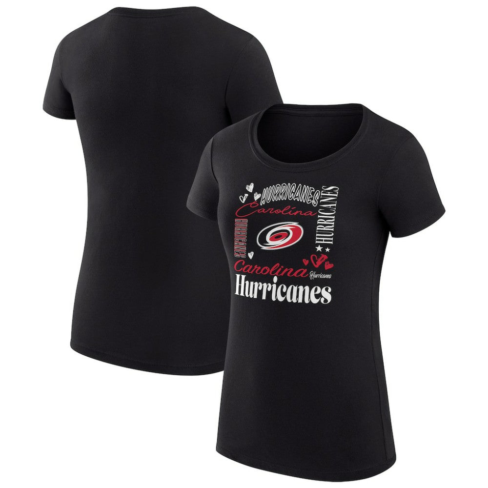 Carolina Hurricanes G-III 4Her by Carl Banks Women's Super-Slim Fit Lightweight Collage Team Graphic T-Shirt - Black - NHL 201623029