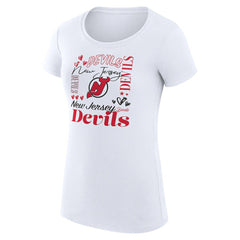 New Jersey Devils G-III 4Her by Carl Banks Women's Super-Slim Fit Lightweight Collage Team Graphic T-Shirt - White - NHL 201623031