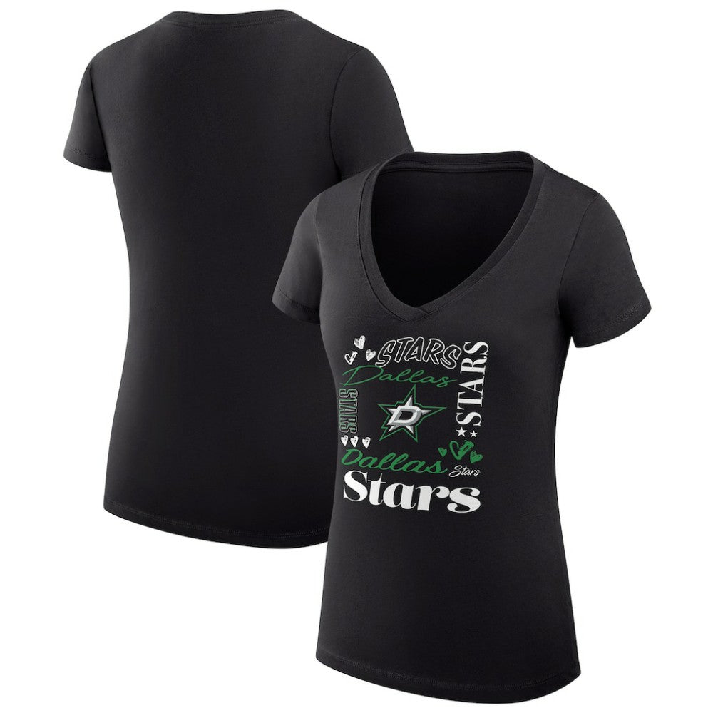 Dallas Stars G-III 4Her by Carl Banks Women's Super-Slim Fit Lightweight Collage Team Graphic T-Shirt - Black - NHL 201623046