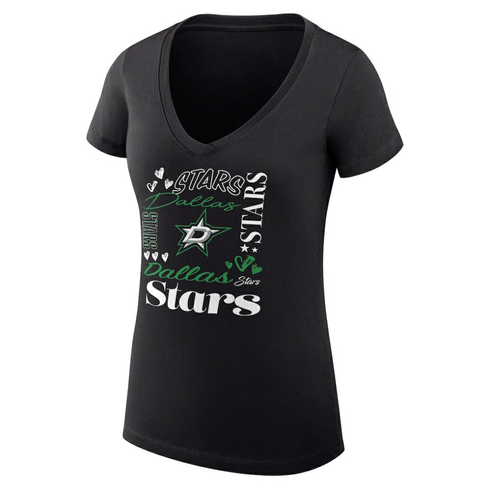 Dallas Stars G-III 4Her by Carl Banks Women's Super-Slim Fit Lightweight Collage Team Graphic T-Shirt - Black - NHL 201623046