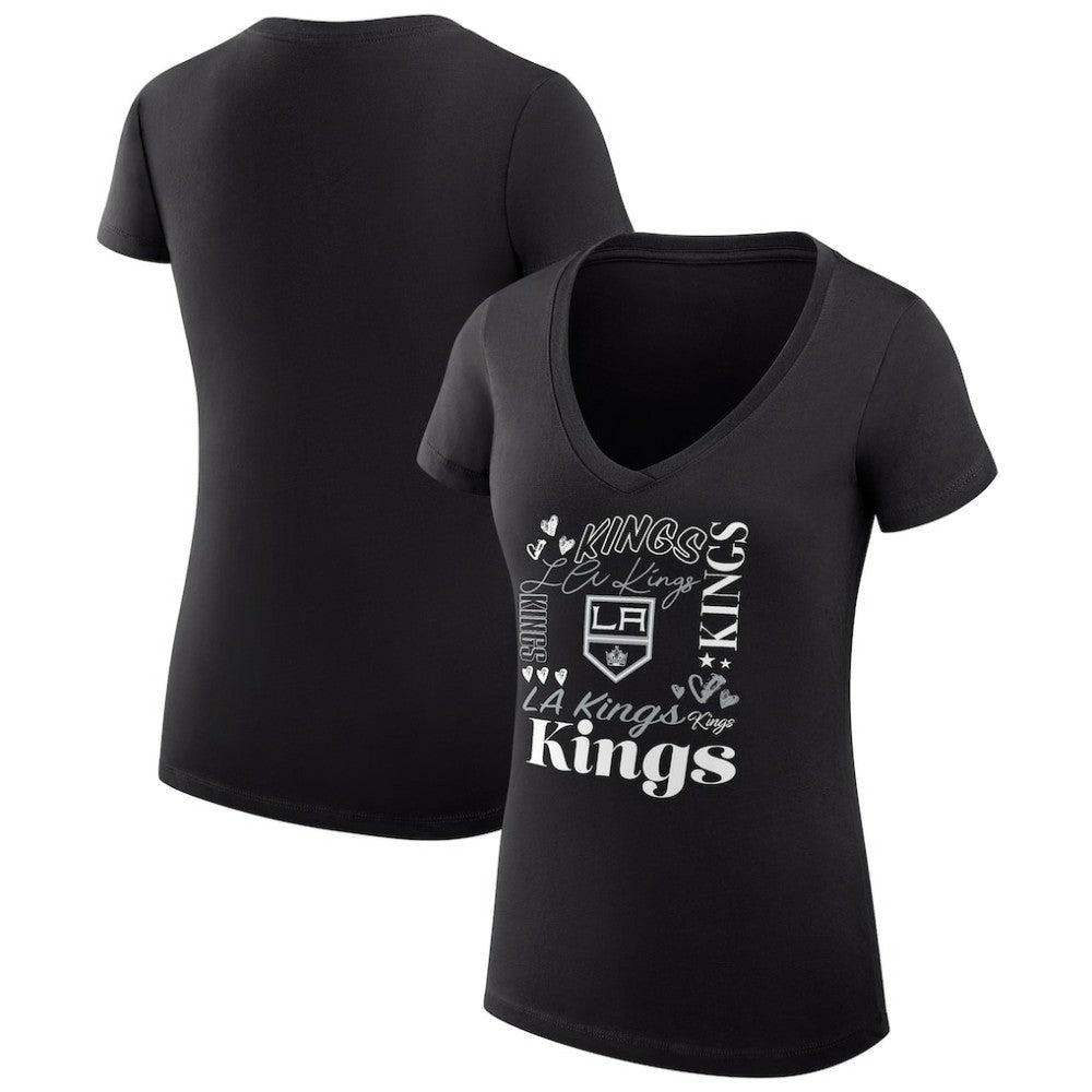 Los Angeles Kings G-III 4Her by Carl Banks Women's Super-Slim Fit Lightweight Collage Team Graphic T-Shirt - Black - NHL 201623049