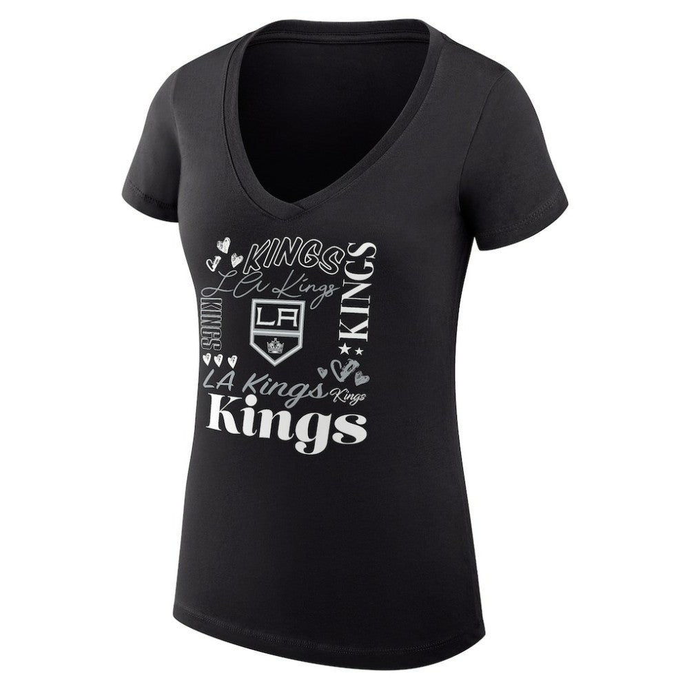 Los Angeles Kings G-III 4Her by Carl Banks Women's Super-Slim Fit Lightweight Collage Team Graphic T-Shirt - Black - NHL 201623049