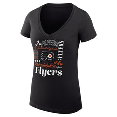 Philadelphia Flyers G-III 4Her by Carl Banks Women's Super-Slim Fit Lightweight Collage Team Graphic T-Shirt - Black - NHL 201623056