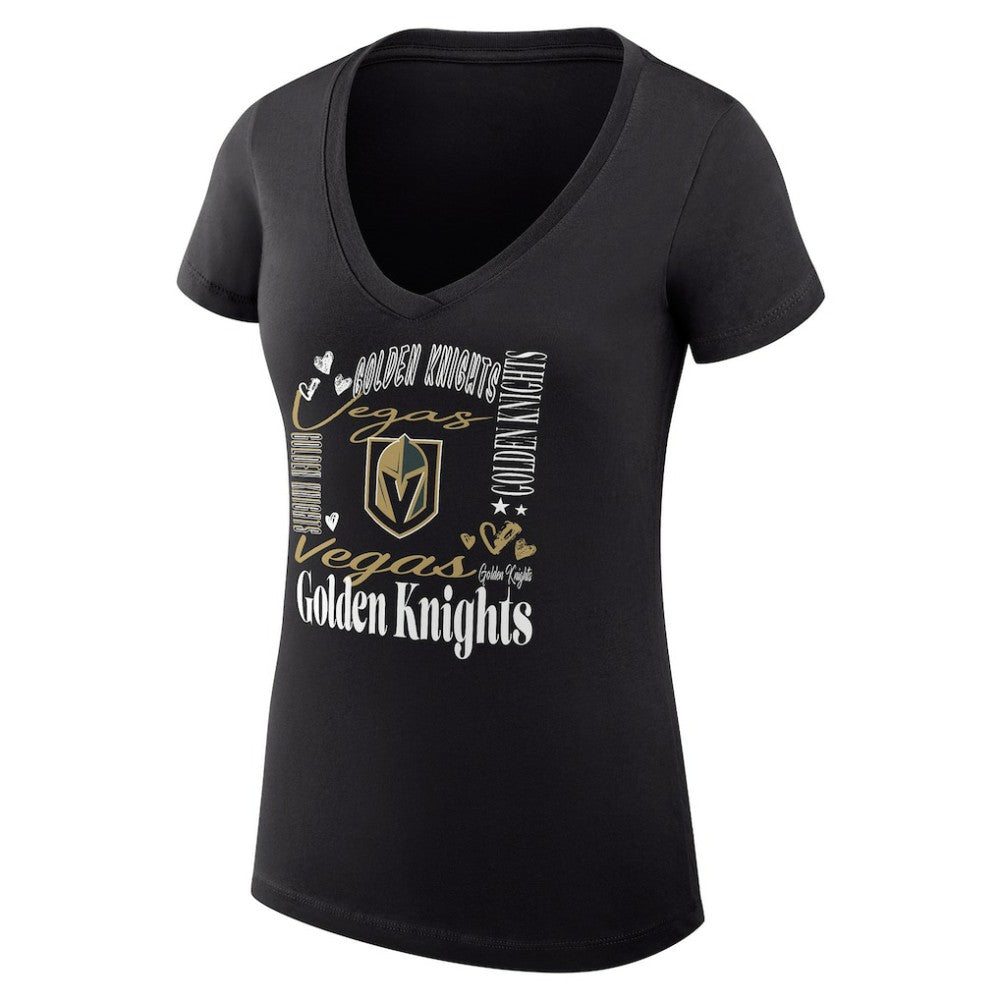 Vegas Golden Knights G-III 4Her by Carl Banks Women's Super-Slim Fit Lightweight Collage Team Graphic T-Shirt - Black - NHL 201623065